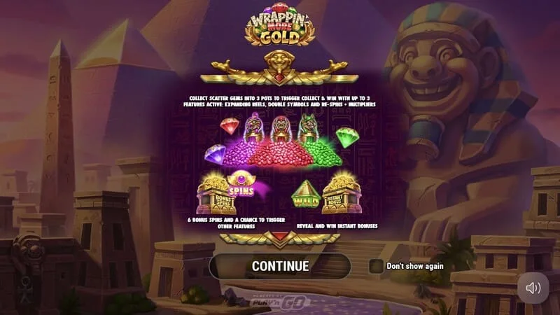 Wrappin' More Gold - ममी और पिरामिड के साथ मुख्य मेनू